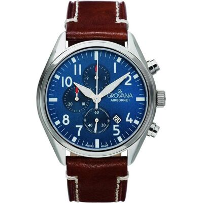 Grovana, Armbanduhr, Airborne I Chrono-Kollektion – Schweizer Chronouhr, Blau, (Chronograph, Swiss Made) Grovana, Armbanduhr, Airborne I Chrono-Kollektion – Schweizer Chronouhr, Blau, (Chronograph, Swiss Made)