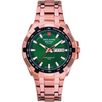 Swiss Alpine Military, Armbanduhr, 7043.1164 Day-Date Herrenuhr 42mm 10ATM, Rosa, (Analoguhr, 42 mm) Swiss Alpine Military, Armbanduhr, 7043.1164 Day-Date Herrenuhr 42mm 10ATM, Rosa, (Analoguhr, 42 mm)