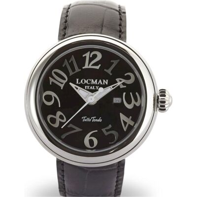 Locman, Armbanduhr, Italy Damenuhr Tutto Tondo Ref. 0360, Silber, Schwarz, (Analoguhr, 40 mm) Locman, Armbanduhr, Italy Damenuhr Tutto Tondo Ref. 0360, Silber, Schwarz, (Analoguhr, 40 mm)