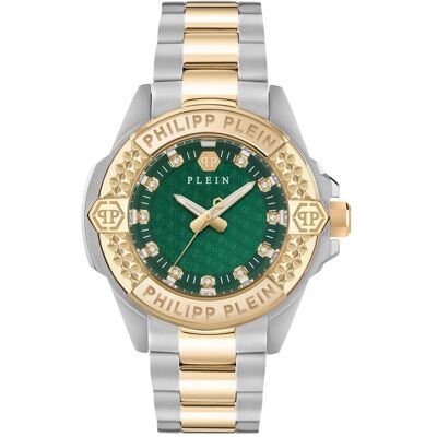 Philipp Plein, Armbanduhr, PWOFA0625, Grün, Gold, Silber, (Analoguhr) Philipp Plein, Armbanduhr, PWOFA0625, Grün, Gold, Silber, (Analoguhr)