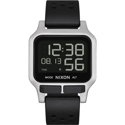 Nixon, Armbanduhr, Armbanduhr Heat Silver 38 mm, Silber, Schwarz, (Digitaluhr, 38 mm) Nixon, Armbanduhr, Armbanduhr Heat Silver 38 mm, Silber, Schwarz, (Digitaluhr, 38 mm)
