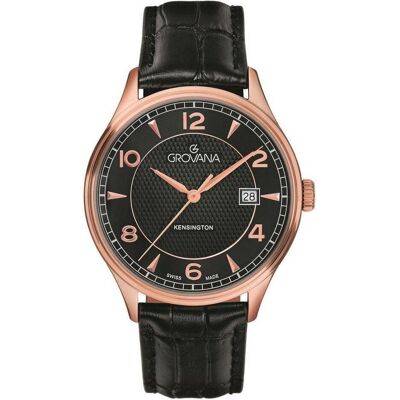 Grovana, Armbanduhr, KENSINGTON CLASSIC-Kollektion – Schweizer Quarzuhr, Schwarz, (Swiss Made) Grovana, Armbanduhr, KENSINGTON CLASSIC-Kollektion – Schweizer Quarzuhr, Schwarz, (Swiss Made)