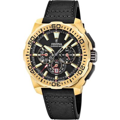 Festina, Armbanduhr, F20728/3 Chrono Bike, Gold, Schwarz, (Chronograph, 45.50 mm) Festina, Armbanduhr, F20728/3 Chrono Bike, Gold, Schwarz, (Chronograph, 45.50 mm)