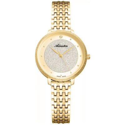 Adriatica, Armbanduhr, Zegarek Zegarek damski A3751.1141Q, Gold, Silber, (Swiss Made, 30 mm) Adriatica, Armbanduhr, Zegarek Zegarek damski A3751.1141Q, Gold, Silber, (Swiss Made, 30 mm)