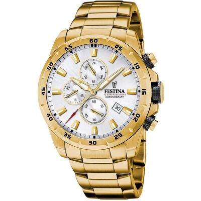 Festina, Armbanduhr, Chronograph Sport, Gold, (Analoguhr, Chronograph, 45 mm) Festina, Armbanduhr, Chronograph Sport, Gold, (Analoguhr, Chronograph, 45 mm)