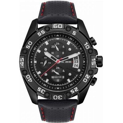Paul Lorens, Armbanduhr, Herrenuhr PL8754A5-1A3 + BOX, Rot, Silber, Schwarz, (Analoguhr, Chronograph, 46 mm) Paul Lorens, Armbanduhr, Herrenuhr PL8754A5-1A3 + BOX, Rot, Silber, Schwarz, (Analoguhr, Chronograph, 46 mm)