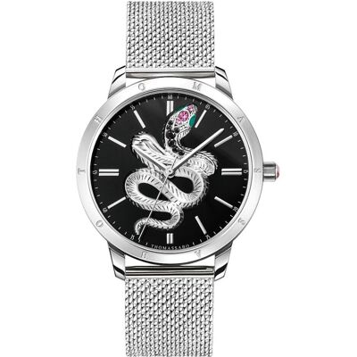 Thomas Sabo, Armbanduhr, WA0383-201-203, Silber, Schwarz, (Analoguhr, 33 mm) Thomas Sabo, Armbanduhr, WA0383-201-203, Silber, Schwarz, (Analoguhr, 33 mm)
