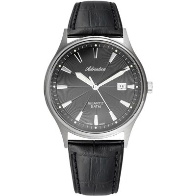 Adriatica, Armbanduhr, A1171.4216Q, Schwarz, Grau, (Swiss Made, 42 mm) Adriatica, Armbanduhr, A1171.4216Q, Schwarz, Grau, (Swiss Made, 42 mm)