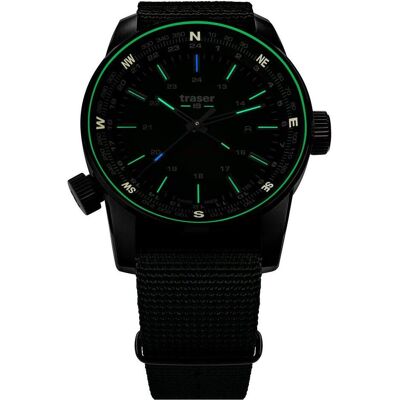 Traser, Armbanduhr, P68 Pathfinder GMT, Grün, (Analoguhr, 46 mm) Traser, Armbanduhr, P68 Pathfinder GMT, Grün, (Analoguhr, 46 mm)