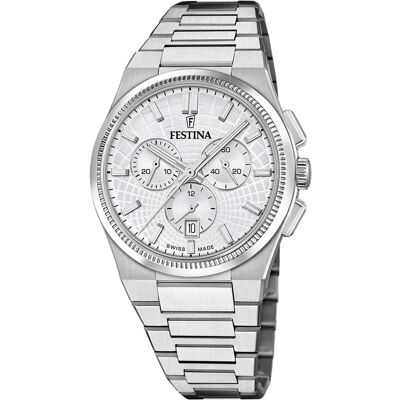 Festina, Armbanduhr, F20059/1 Rivè Chrono, Silber, (Chronograph, Swiss Made, 42.50 mm) Festina, Armbanduhr, F20059/1 Rivè Chrono, Silber, (Chronograph, Swiss Made, 42.50 mm)