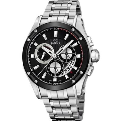 Jaguar, Armbanduhr, J1034/1, Schwarz, Silber, (Chronograph, 45 mm) Jaguar, Armbanduhr, J1034/1, Schwarz, Silber, (Chronograph, 45 mm)
