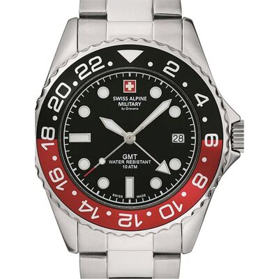 Swiss Alpine Military, Armbanduhr, Master Diver GMT, Silber, (Sportuhr, 42 mm) Swiss Alpine Military, Armbanduhr, Master Diver GMT, Silber, (Sportuhr, 42 mm)