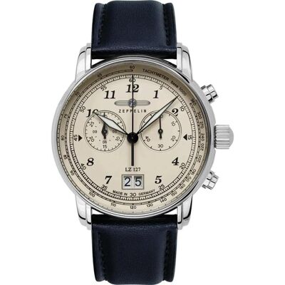 Zeppelin, Armbanduhr, LZ127 Graf, Beige, Silber, Schwarz, (Analoguhr, Chronograph) Zeppelin, Armbanduhr, LZ127 Graf, Beige, Silber, Schwarz, (Analoguhr, Chronograph)