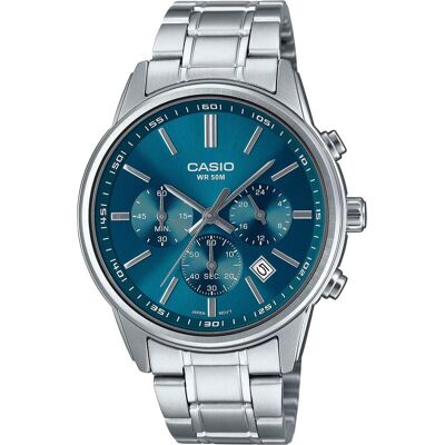 Casio Armbanduhr, Collection - MTP-E515D-2A1, Silber, Blau, (Chronograph, 41 mm) Casio Armbanduhr, Collection - MTP-E515D-2A1, Silber, Blau, (Chronograph, 41 mm)