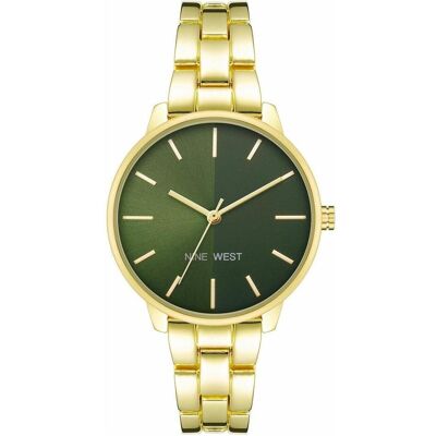 Nine West, Armbanduhr, Analogovà hodinky NW/2682GNGB, Gold, Grün, (34 mm) Nine West, Armbanduhr, Analogovà hodinky NW/2682GNGB, Gold, Grün, (34 mm)