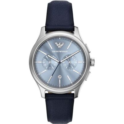 Giorgio Armani Emporio Armani, Armbanduhr, Dario Chronograph, Blau, Türkis, Silber, (Analoguhr, Chronograph, 42 mm) Giorgio Armani Emporio Armani, Armbanduhr, Dario Chronograph, Blau, Türkis, Silber, (Analoguhr, Chronograph, 42 mm)