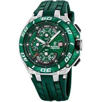Festina, Armbanduhr, F20755/3 Chrono Bike, Grün, Silber, (Chronograph, 44.80 mm) Festina, Armbanduhr, F20755/3 Chrono Bike, Grün, Silber, (Chronograph, 44.80 mm)