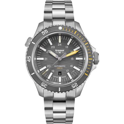 Traser, Armbanduhr, H3 110329 P67 Diver Automatik T100 Grey Special Set 46mm 50ATM, Silber, Grau, (Analoguhr, Swiss Made, 46 mm) Traser, Armbanduhr, H3 110329 P67 Diver Automatik T100 Grey Special Set 46mm 50ATM, Silber, Grau, (Analoguhr, Swiss Made, 46 mm)