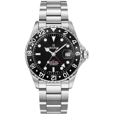 Grovana, Armbanduhr, Key West GMT-Kollektion – Schweizer Automatikuhr, Schwarz, (Swiss Made) Grovana, Armbanduhr, Key West GMT-Kollektion – Schweizer Automatikuhr, Schwarz, (Swiss Made)