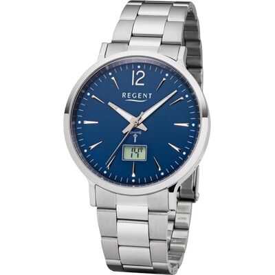 Regent, Armbanduhr, Herrenuhr, Silber, Blau, (Analoguhr, 40 mm) Regent, Armbanduhr, Herrenuhr, Silber, Blau, (Analoguhr, 40 mm)