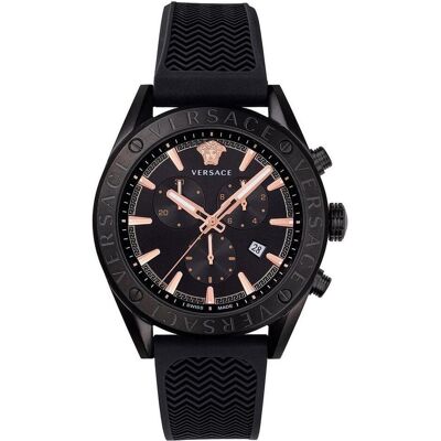 Versace, Armbanduhr, V-Chrono, Schwarz, (Chronograph, 44 mm) Versace, Armbanduhr, V-Chrono, Schwarz, (Chronograph, 44 mm)