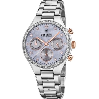 Festina, Armbanduhr, Armbanduhr Boyfriend f20401/3, Silber, (Analoguhr, Chronograph, 36 mm) Festina, Armbanduhr, Armbanduhr Boyfriend f20401/3, Silber, (Analoguhr, Chronograph, 36 mm)