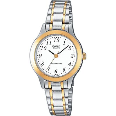 Casio Armbanduhr, LTP-1263PG-7BEG Damenuhr Timeless collection 27mm 1ATM, Silber, Gold, Weiss, (Analoguhr, 27 mm) Casio Armbanduhr, LTP-1263PG-7BEG Damenuhr Timeless collection 27mm 1ATM, Silber, Gold, Weiss, (Analoguhr, 27 mm)