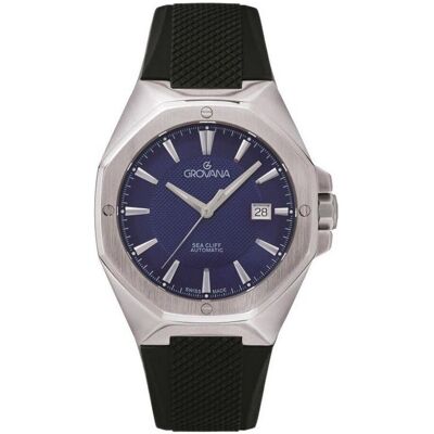 Grovana, Armbanduhr, Sea Cliff-Kollektion – Automatikuhr, hergestellt in der Schweiz, Blau, (Swiss Made) Grovana, Armbanduhr, Sea Cliff-Kollektion – Automatikuhr, hergestellt in der Schweiz, Blau, (Swiss Made)