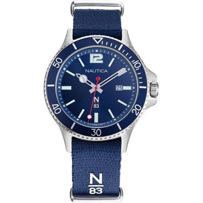 Nautica, Armbanduhr, Spiaggia di Accra, Silber, Blau, (Chronograph, 43 mm) Nautica, Armbanduhr, Spiaggia di Accra, Silber, Blau, (Chronograph, 43 mm)