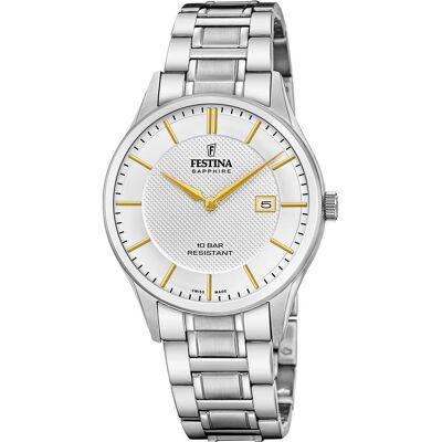 Festina, Armbanduhr, F20067/2, Silber, (Analoguhr, Swiss Made, 40 mm) Festina, Armbanduhr, F20067/2, Silber, (Analoguhr, Swiss Made, 40 mm)