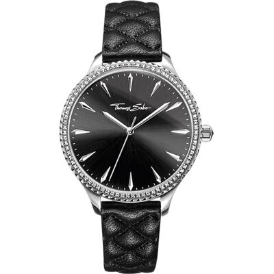 Thomas Sabo, Armbanduhr, Damenuhr Rebel, Schwarz, Silber, Weiss, (Analoguhr, 38 mm) Thomas Sabo, Armbanduhr, Damenuhr Rebel, Schwarz, Silber, Weiss, (Analoguhr, 38 mm)