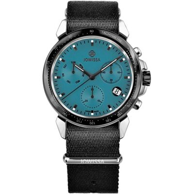 Jowissa, Armbanduhr, J7.136.L, Blau, Schwarz, Türkis, Silber, (Analoguhr, Chronograph, Swiss Made, 42 mm) Jowissa, Armbanduhr, J7.136.L, Blau, Schwarz, Türkis, Silber, (Analoguhr, Chronograph, Swiss Made, 42 mm)