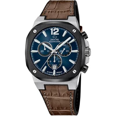 Jaguar, Armbanduhr, J1026/2, Blau, Silber, Braun, (Chronograph, Swiss Made, 42.90 mm) Jaguar, Armbanduhr, J1026/2, Blau, Silber, Braun, (Chronograph, Swiss Made, 42.90 mm)