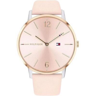 Tommy Hilfiger Armbanduhr, 1781973 Womens Analogue Quartz Watch with Leather Strap silverrose gold silver elegant, Silber, Gold, Rosa, (Analoguhr) Tommy Hilfiger Armbanduhr, 1781973 Womens Analogue Quartz Watch with Leather Strap silverrose gold silver elegant, Silber, Gold, Rosa, (Analoguhr)