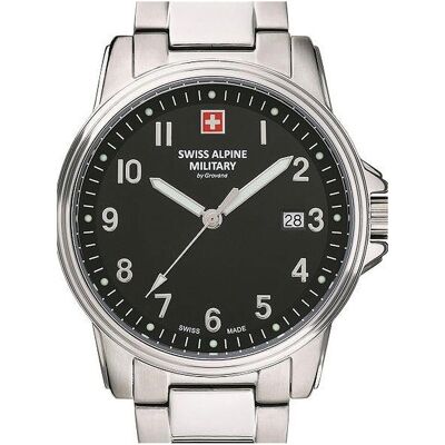 Swiss Alpine Military, Armbanduhr, 7011.1137 Herren 40mm 10ATM, Silber, (Analoguhr, 40 mm) Swiss Alpine Military, Armbanduhr, 7011.1137 Herren 40mm 10ATM, Silber, (Analoguhr, 40 mm)