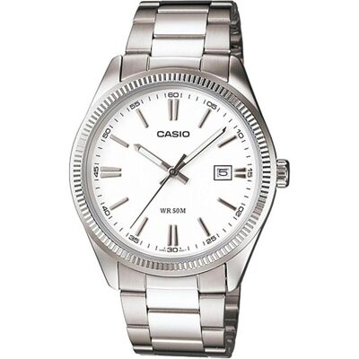 Casio Armbanduhr, Collection, Weiss, Silber, (Analoguhr, 38 mm) Casio Armbanduhr, Collection, Weiss, Silber, (Analoguhr, 38 mm)