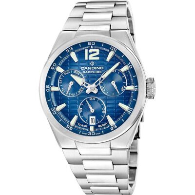 Candino, Armbanduhr, 1947, Blau, Türkis, Silber, (Analoguhr, 43 mm) Candino, Armbanduhr, 1947, Blau, Türkis, Silber, (Analoguhr, 43 mm)