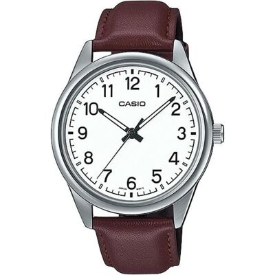 Casio Armbanduhr, Standard, Weiss, Silber, Braun, (40 mm) Casio Armbanduhr, Standard, Weiss, Silber, Braun, (40 mm)