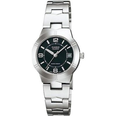 Casio Armbanduhr, Enticer Lady, Silber, Schwarz, (25 mm) Casio Armbanduhr, Enticer Lady, Silber, Schwarz, (25 mm)