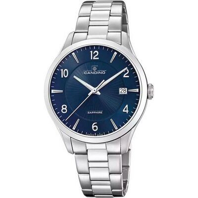 Candino, Armbanduhr, C4798/2 Couple Classic, Blau, Silber, (Swiss Made) Candino, Armbanduhr, C4798/2 Couple Classic, Blau, Silber, (Swiss Made)