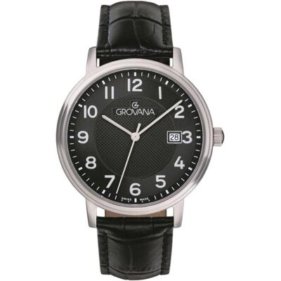 Grovana, Armbanduhr, Kensington Traditional-Kollektion – in der Schweiz hergestellte Quarzuhr, Schwarz, (Swiss Made) Grovana, Armbanduhr, Kensington Traditional-Kollektion – in der Schweiz hergestellte Quarzuhr, Schwarz, (Swiss Made)