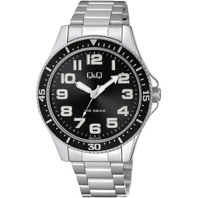 Q&Q, Armbanduhr, Analog watches QB64J225 (M), Silber, Schwarz, (45 mm) Q&Q, Armbanduhr, Analog watches QB64J225 (M), Silber, Schwarz, (45 mm)