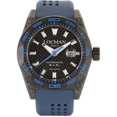 Locman, Armbanduhr, Italy Herrenuhr Stealth Carbon Automatik schwarz/blau Ref. 0216, Blau, (Analoguhr, 46 mm) Locman, Armbanduhr, Italy Herrenuhr Stealth Carbon Automatik schwarz/blau Ref. 0216, Blau, (Analoguhr, 46 mm)