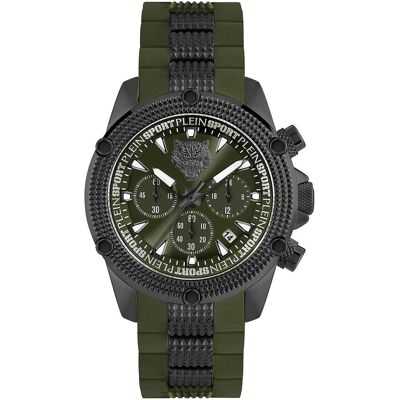 Plein Sport, Armbanduhr, PSDBA0223 Hurricane Chronograph 44mm 5ATM, Schwarz, (Analoguhr, 44 mm) Plein Sport, Armbanduhr, PSDBA0223 Hurricane Chronograph 44mm 5ATM, Schwarz, (Analoguhr, 44 mm)