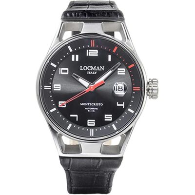 Locman, Armbanduhr, Italy Herrenuhr Montecristo Automatik schwarz 41 mm Ref. 0541, Schwarz, (Analoguhr, 41 mm) Locman, Armbanduhr, Italy Herrenuhr Montecristo Automatik schwarz 41 mm Ref. 0541, Schwarz, (Analoguhr, 41 mm)