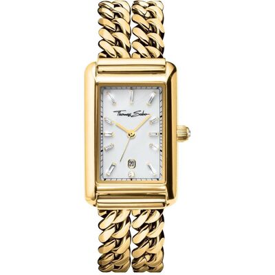 Thomas Sabo, Armbanduhr, Damenuhr rechteckig goldfarben, Gold, (Analoguhr) Thomas Sabo, Armbanduhr, Damenuhr rechteckig goldfarben, Gold, (Analoguhr)