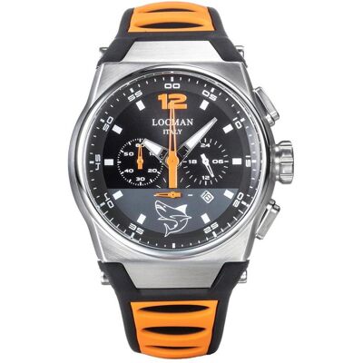 Locman, Armbanduhr, Italy Herrenuhr Mare schwarz/orange Chrono Ref. 0555, Orange, (Chronograph, 44 mm) Locman, Armbanduhr, Italy Herrenuhr Mare schwarz/orange Chrono Ref. 0555, Orange, (Chronograph, 44 mm)