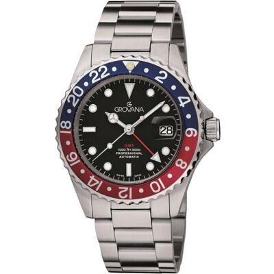 Grovana, Armbanduhr, Key West GMT-Kollektion – Schweizer Automatikuhr, Schwarz, (Swiss Made) Grovana, Armbanduhr, Key West GMT-Kollektion – Schweizer Automatikuhr, Schwarz, (Swiss Made)