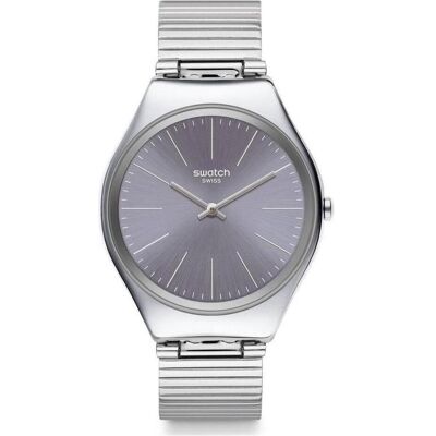 Swatch, Armbanduhr, Skinsteel, Silber, Grau, (Analoguhr, 38 mm) Swatch, Armbanduhr, Skinsteel, Silber, Grau, (Analoguhr, 38 mm)