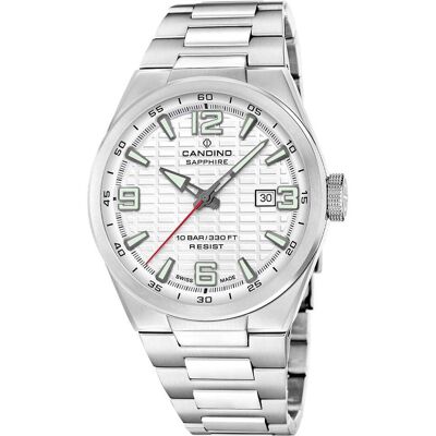 Candino, Armbanduhr, 1947, Silber, (Analoguhr, Swiss Made, 43 mm) Candino, Armbanduhr, 1947, Silber, (Analoguhr, Swiss Made, 43 mm)